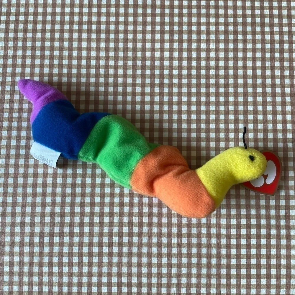 TY 1993 Teenie Beanie Babies INCH multicolor worm‎